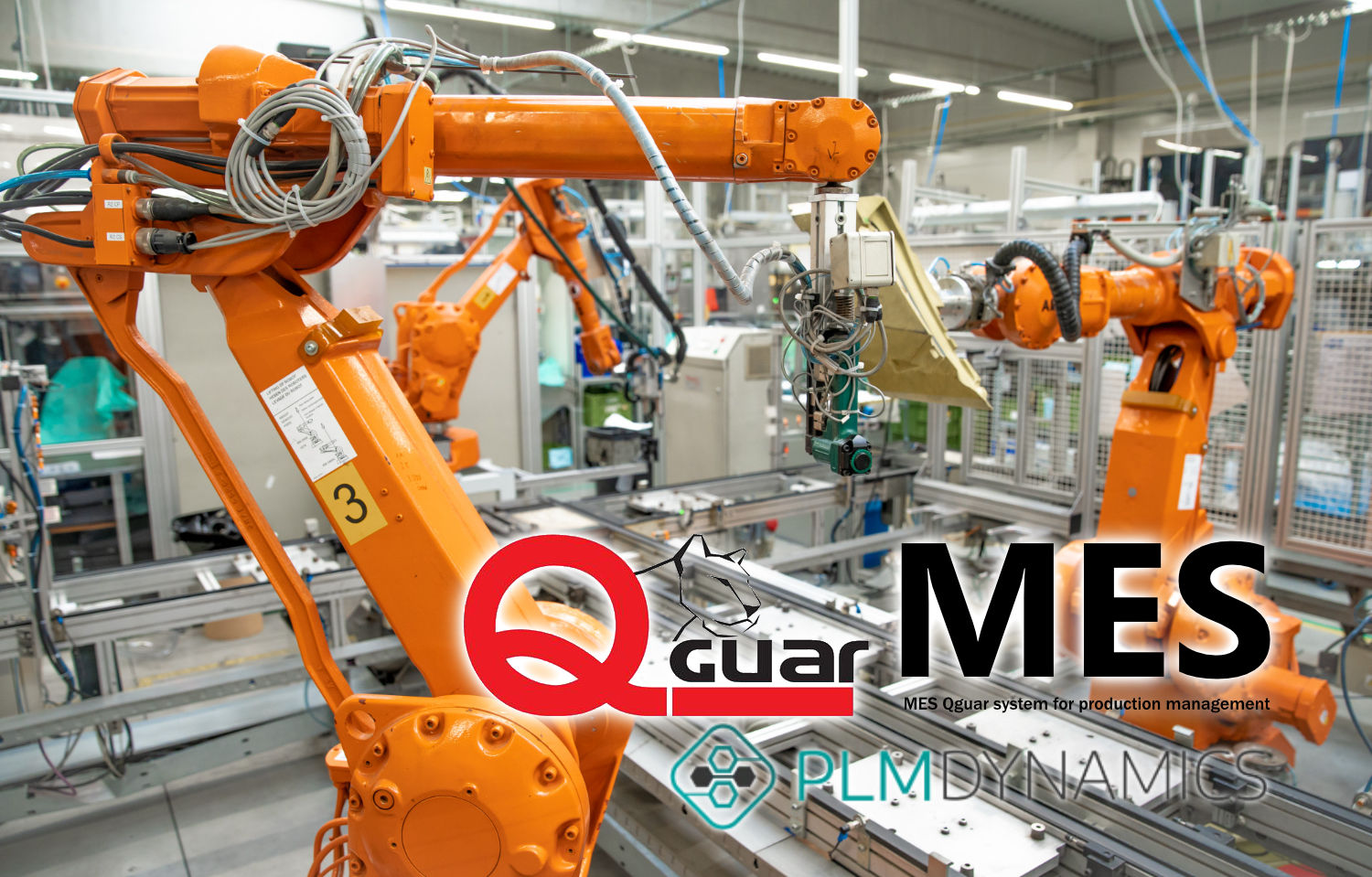 Industrijski roboti i automatizovana proizvodnja u fabrici – Qguar MES softver za digitalno upravljanje proizvodnim procesima, sledljivost, analitiku i integraciju sa ERP/SCADA sistemima (PLM Dynamics)